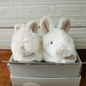MON LAPIN Bonbon DouDou ET Compagnie Beige Bunny Booties Rattle Slippers NEW